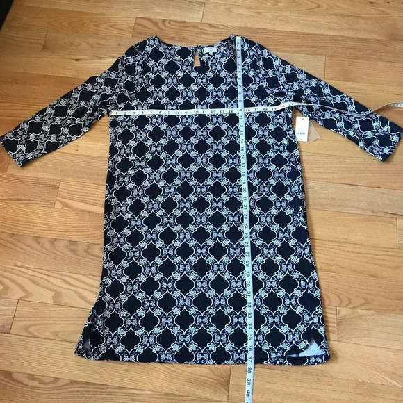 Crown & Ivy Blue & Cream Lightweight Dress NEW W/Tags - Picture 11 of 13